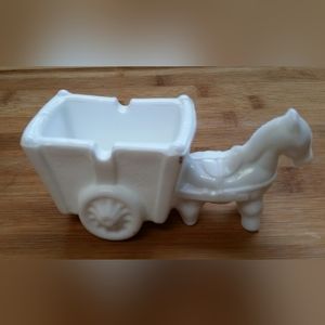 Antique Milk Glass Ashtray
